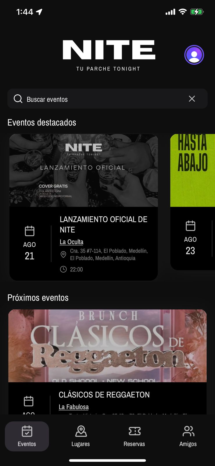NITE App Screenshot